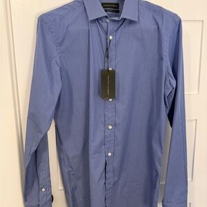Ralph Lauren Black Label Men's Striped Dress Shirt in Blue and White